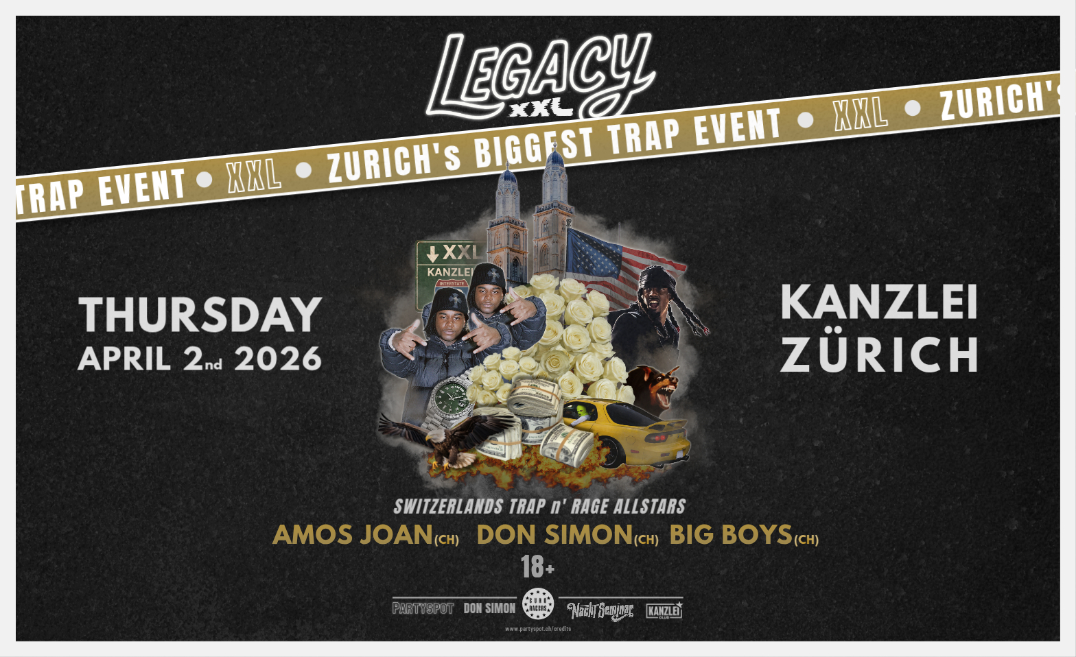 LEGACY XXL - biggest Trap & Rage Party in Z&uuml;rich Kanzlei Club, Z&uuml;rich Tickets