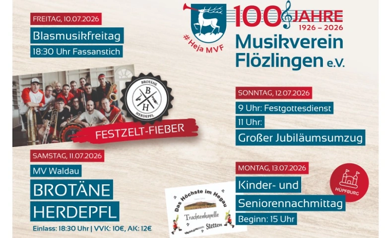 Event-Image for 'Jubil&auml;umsfest 100 Jahre MV Fl&ouml;zlingen e.V.'