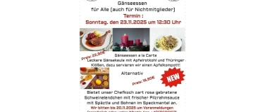 Event-Image for 'GänseEssen Sonntag 23.11.2025 12:30Uhr'