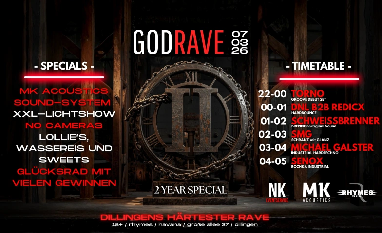 GODRAVE - 2 YEAR SPECIAL Club Rhymes, Gro&szlig;e Allee 37, 89407 Dillingen an der Donau Tickets