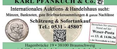Event-Image for 'Westfalen-Weser-Posta 2026 Bewertung von Briefmarken&M&uuml;nzen'