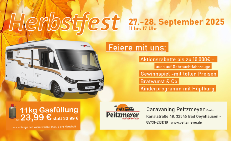 Event-Image for 'Herbstfest bei Caravaning Peitzmeyer'