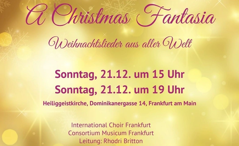 Event-Image for 'A Christmas Fantasia, Weihnachtslieder aus aller Welt'