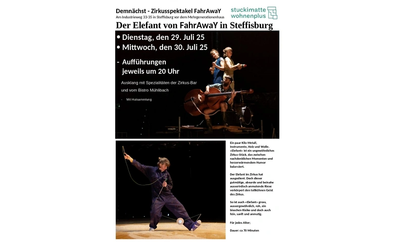 Zirkusspektakel Fahraway: &bdquo;Elefant&ldquo; Tickets