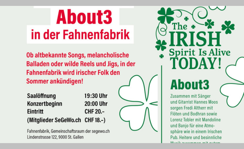 Irish Spirit in der Fahne Fahnenfabrik, St. Gallen Tickets