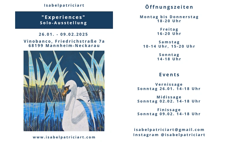 Event-Image for 'Solo-Kunstausstellung "Experiences" von Isabelpatriciart'