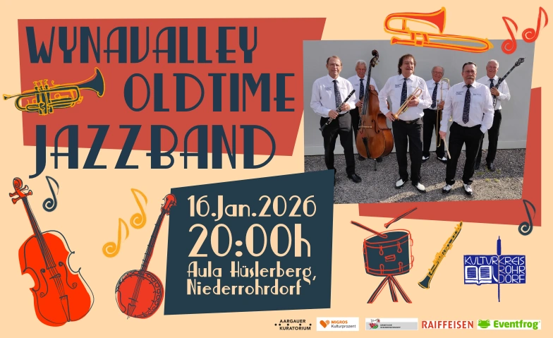 Wynavalley Oldtime Jazzband Konzert Aula Schulhaus R&uuml;sler, R&uuml;slerstrasse 5, 5443 Niederrohrdorf Billets