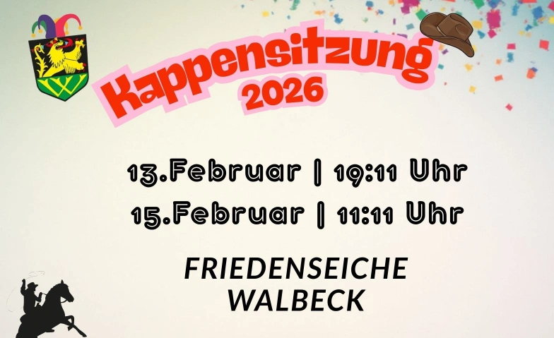 Kappensitzung Walbeck - Abendsession Zur Friedenseiche - Walbeck, Walbecker Stra&szlig;e 1, 47608 Geldern Tickets