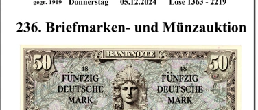 Event-Image for '236. Pfankuch Auktion für Briefmarken und Münzen'