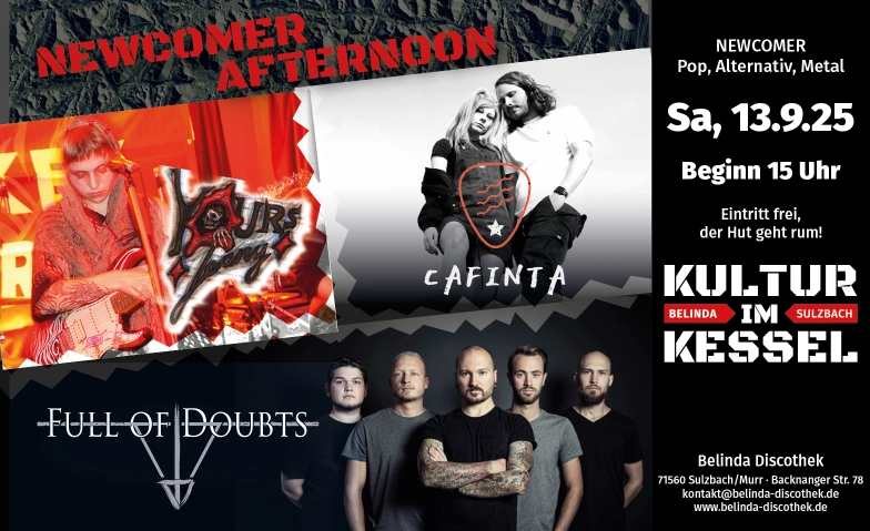 Newcomer Afternoon beim Sommerfest rund um die Belinda Belinda Discothek, Backnanger Straße 78, 71560 Sulzbach an der Murr Tickets