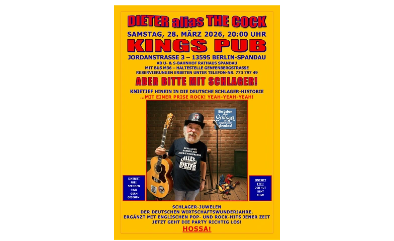 Event-Image for 'ABER BITTE MIT SCHLAGER! - DIETER HAHNE alias THE COCK'