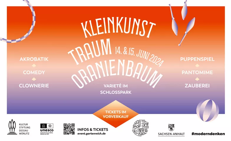 Kleinkunsttraum Oranienbaum 2024 Schlosspark Oranienbaum, Schloßstraße 9A, 06785 Oranienbaum-Wörlitz Tickets