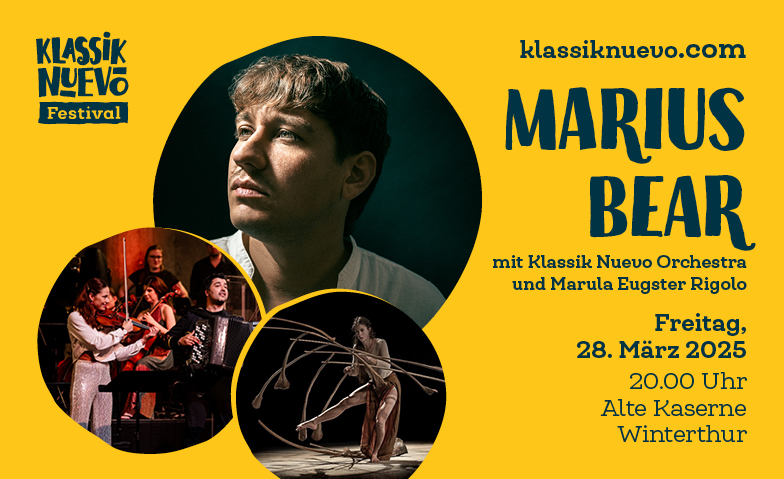 Marius Bear mit Klassik Nuevo Orchestra und Marula Eugster Billets