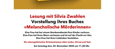 Event-Image for 'Buchvernissage des Romans "Melancholische Mörderinnen"'