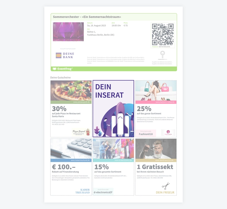 Ticketbeispiel kleine Werbefläche Ticketbeispiel kleine Werbefläche