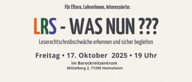 Event-Image for 'Vortrag in Heimsheim: LRS erkennen und Kinder sicher begleit'