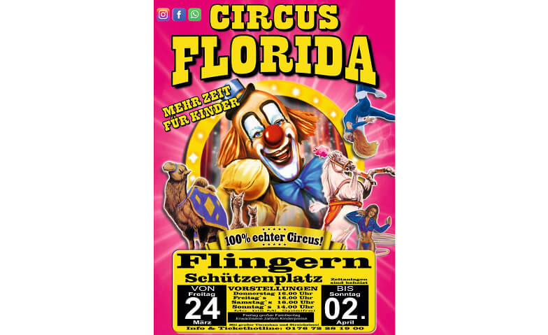 Circus Florida Sommertournee, Flingern Schützenplatz, Dieselstraße 99, 40235 Düsseldorf Tickets