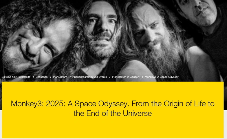 Event-Image for 'Erlebe Musik wie nie zuvor – Monkey3 live Planetarium Luzern'