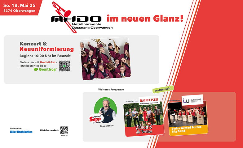 Neuuniformierung MHDO Festwiese KMT25 Dussnang, Fischingen Tickets