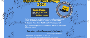 Event-Image for 'Espenauer Kulturtage 2026 - Open Stage'