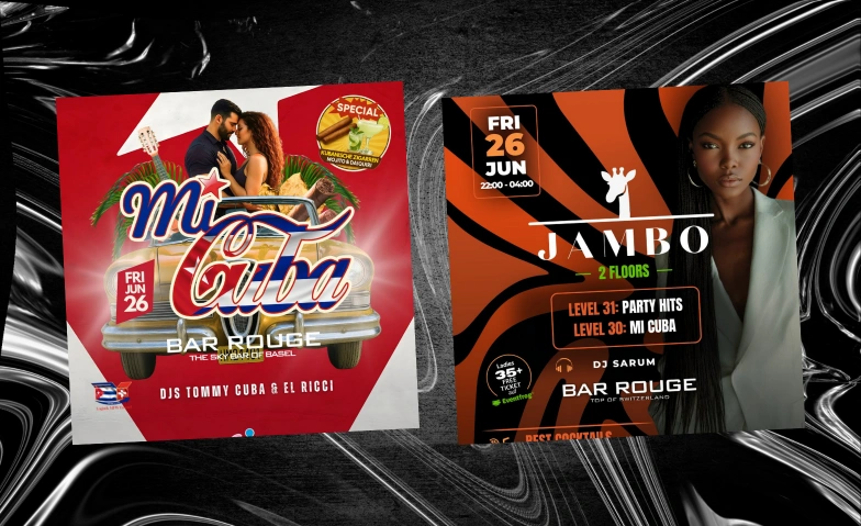 JAMBO Night x MI CUBA Bar Rouge - Rooftop Bar & Club, Messeplatz 10, 4058 Basel Billets