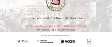 Event-Image for 'Pitch Club Developer Edition #180 - Frankfurt'