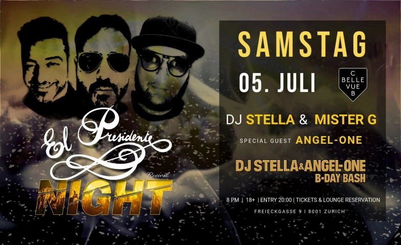 El Presidente Revival Party Club Bellevue, Freieckgasse 9, 8001 Zürich Tickets
