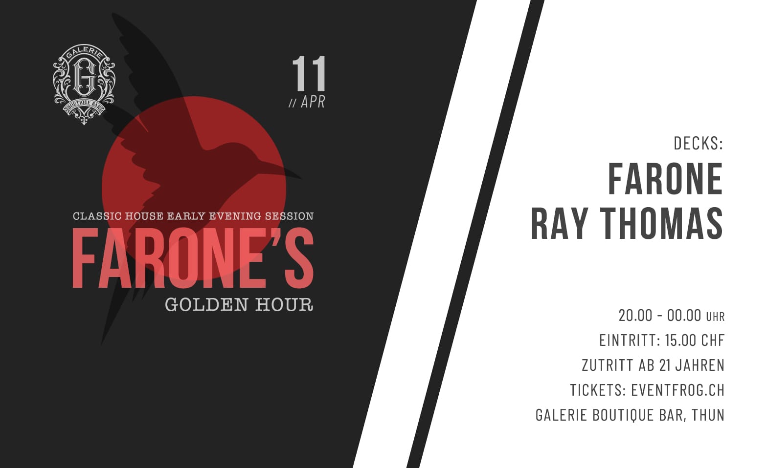 FARONE's GOLDEN HOUR Galerie Boutique Bar, Thun Tickets
