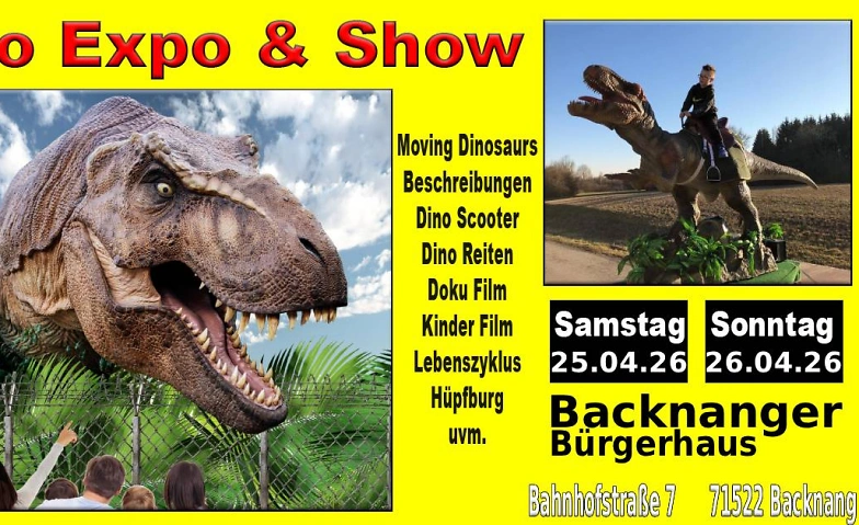 Event-Image for 'Dino Expo & Show B&uuml;rgerhaus Backnang'