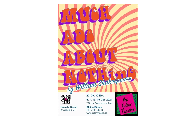 The Keller Theatre presents &quot;Much Ado about Nothing&quot; ${singleEventLocation} Billets