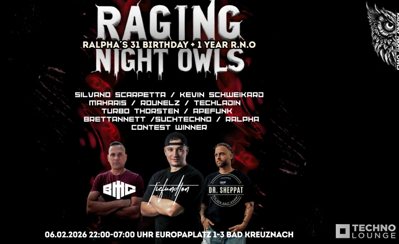 Event-Image for 'Raging Night Owls Pres.  Ralpha's 31 Birthday + 1 year RNO'