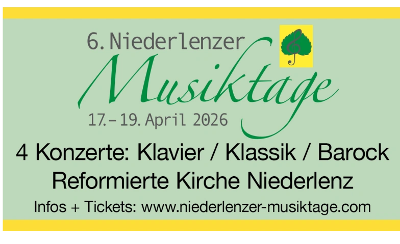 Niederlenzer Musiktage 4 Konzerte / 3 Tage Tickets