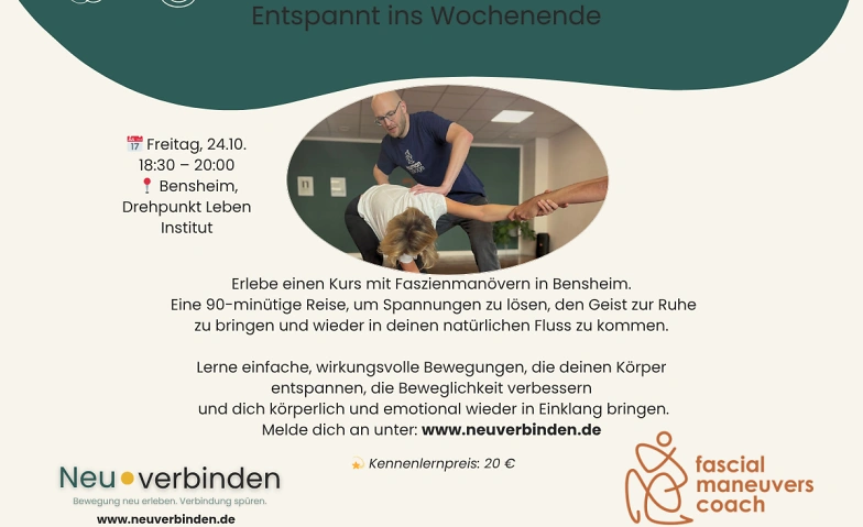 Event-Image for 'Tiefenentspannt ins Wochenende mit Faszienmanövern in Benshe'