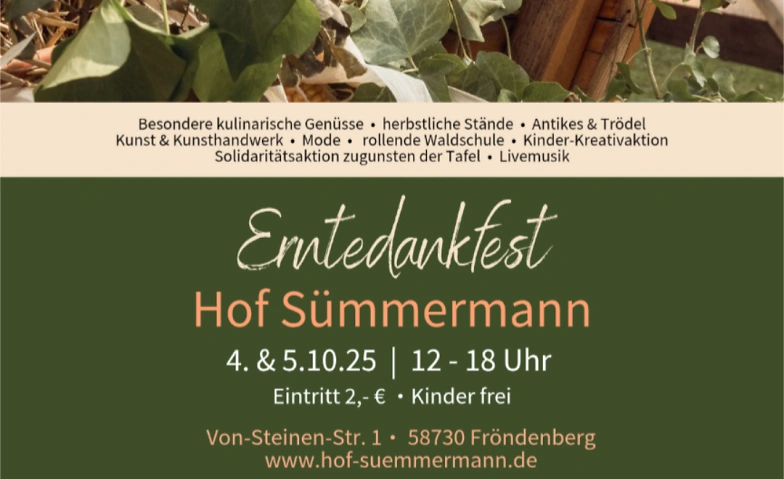 Event-Image for 'Erntedankfest auf Hof Sümmermann'