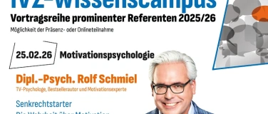 Event-Image for 'IVZ Wissenscampus 25/26 Ibbenb&uuml;ren/Dipl.-Psych. Rolf Schmiel'
