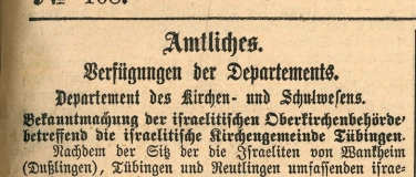 Event-Image for 'Tübingens jüdische Gemeinde kam aus Wankheim'