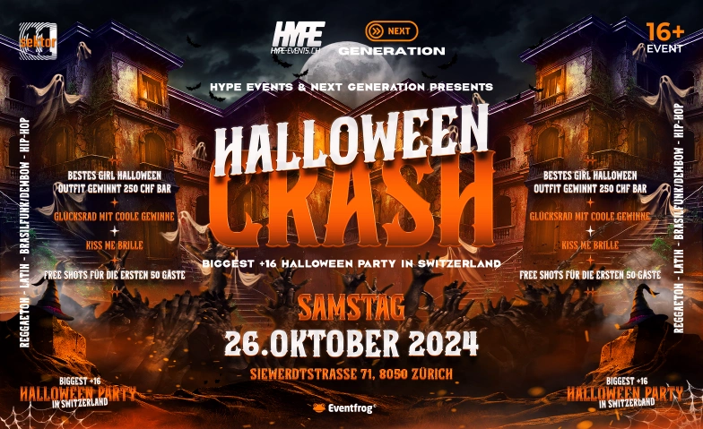 HALLOWEEN CRASH @ SEKTOR 11 (+16) Sektor 11, Siewerdtstrasse 71, 8050 Zürich Tickets