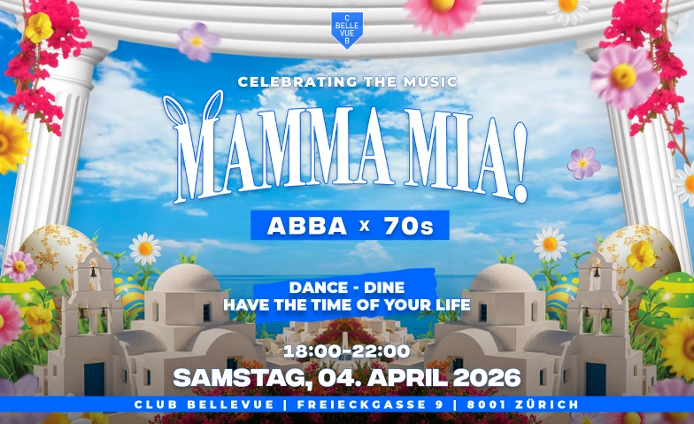 MAMMA MIA - ABBA x 70s DAYDANCE Club Bellevue | Eventlocation, R&auml;mistrasse 6, 8001 Z&uuml;rich Tickets