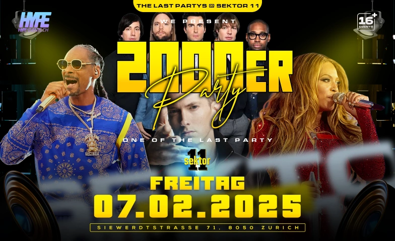 LAST 2000ER PARTY (Ü16) Sektor 11 | Eventlocation, Siewerdtstrasse 71, 8050 Zürich Tickets