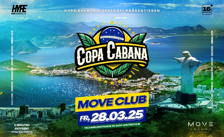 COPACABANA - @ MOVE CLUB WINTERTHUR (Ü16) Move Club Winterthur, Technikumstrasse 90, 8400 Winterthur Billets