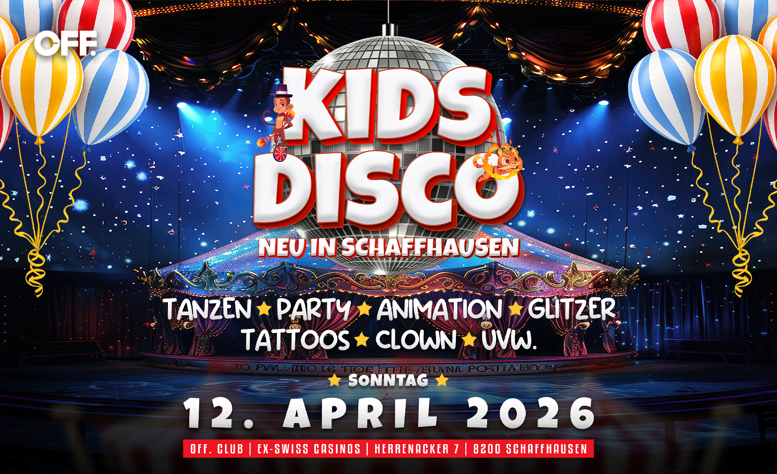 Kids Disco - Sunday, 12 April 2026 OFF. Pop-up-Club, Schaffhausen Tickets