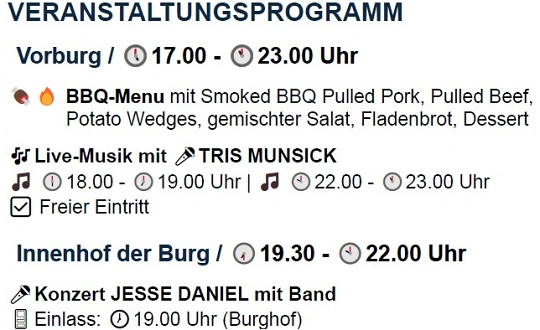 Sponsoring-Logo von JESSE DANIEL mit Band, Texas & Supp. Act: TRIS MUNSICK / BBQ Event