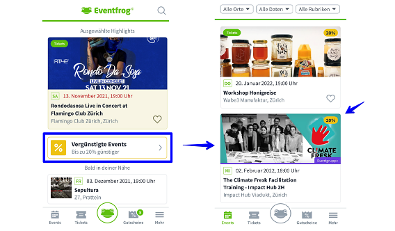 Vergünstigte Events