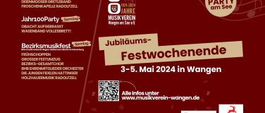 Event-Image for 'Jubiläums-Festwochenende: 100 Jahre MV Wangen am See e.V.'