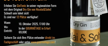 Event-Image for 'Workshop: Do Your Own Gin GOURMÉTAGE meets Nicolai & Sohn'