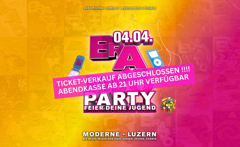 Die offizielle BRAVO HITS Party &ndash; Feier deine Jugend Moderne Bar & Karussell, Luzern Tickets