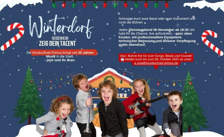 Event-Image for 'Zeig dein Talent auf der Live-Bühne im Winterdorf Heidenheim'