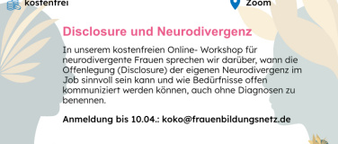 Event-Image for 'DISCLOSURE & NEURODIVERGENZ'