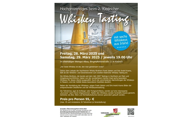 Event-Image for 'Whisky-Tasting am 28. und 29.03.2025 in Kiedrich'