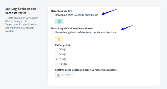Zahlungsarten VA DE III
